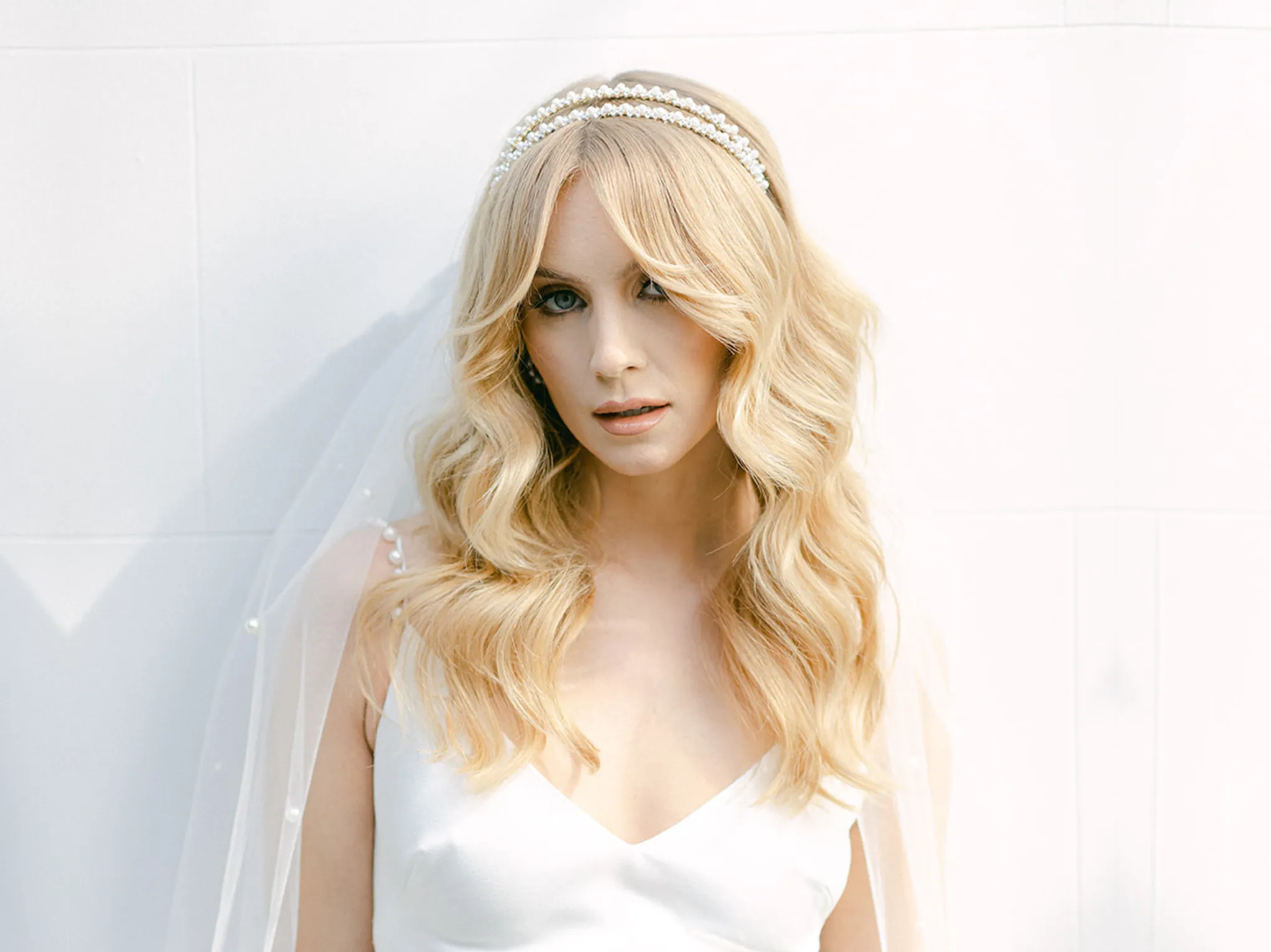 Lauren - Crystal & Pearl Bridal Double Headband