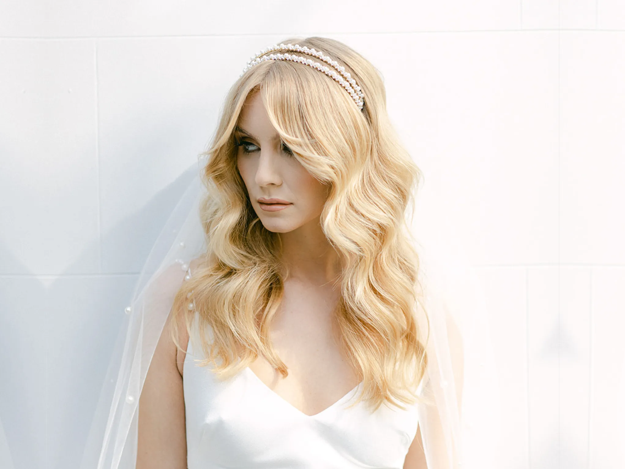 Lauren - Crystal & Pearl Bridal Double Headband