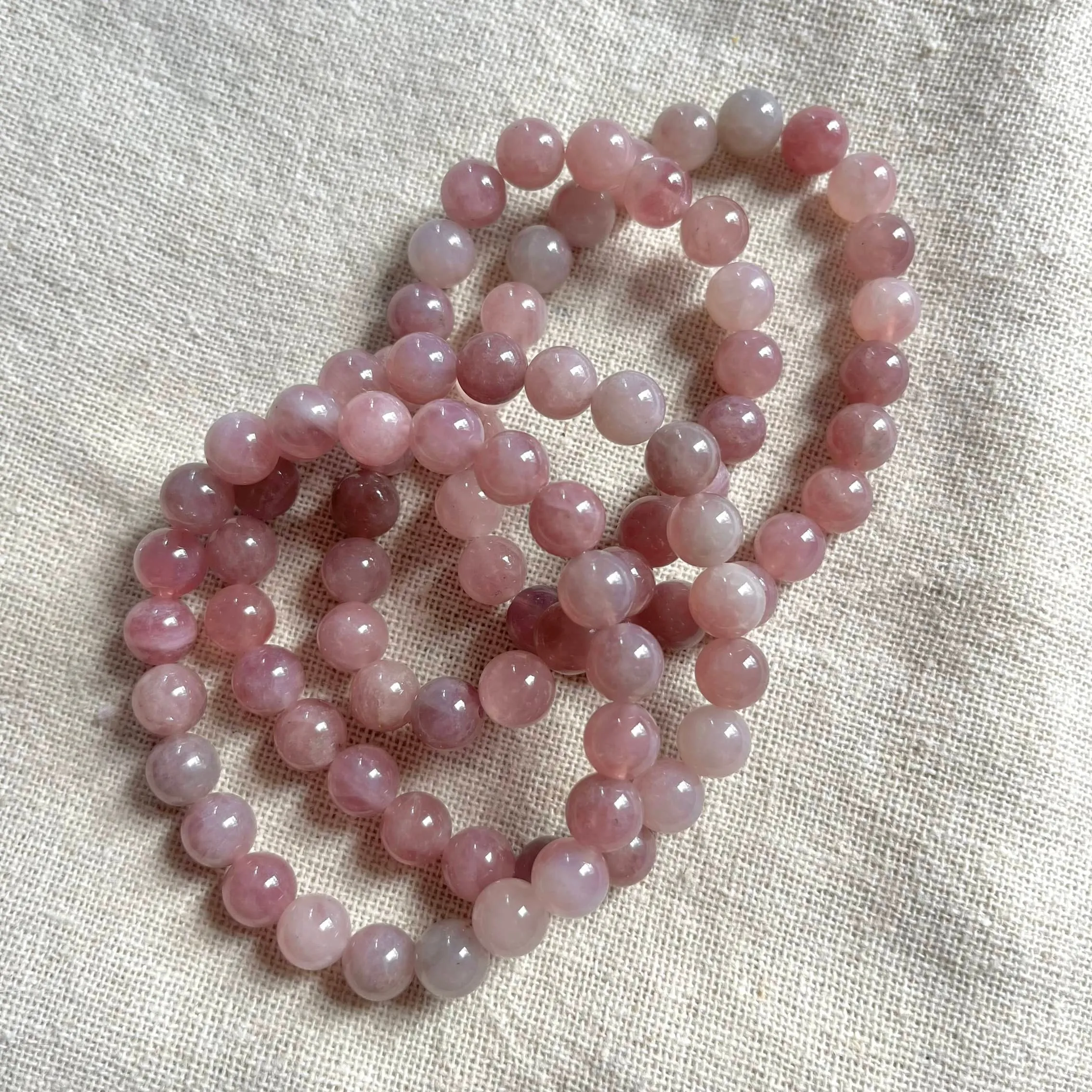 Lavender Rose Quartz 8mm Beaded Bracelet - Harmony