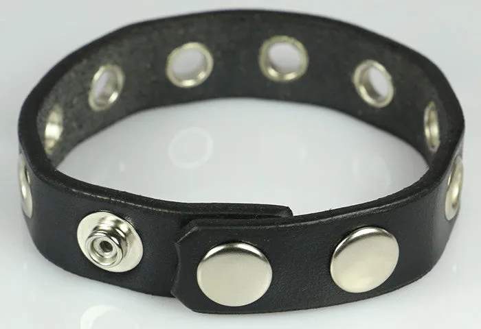 Leather Bracelet, Row of Eyelets