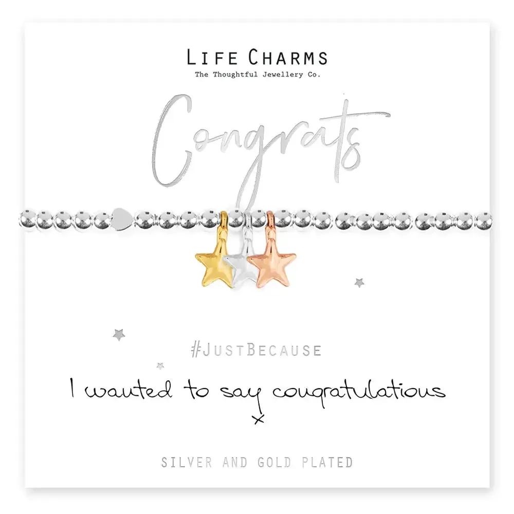 Life Charms I Wanted To Say Congratulations Bracelet