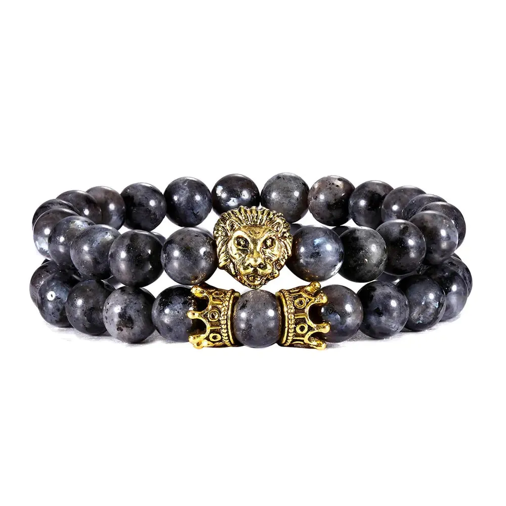 Lion Head Bracelet and Crown Bracelet set!