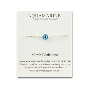 March (Aquamarine) Birthstone Bracelet Created with Zircondia® Crystals