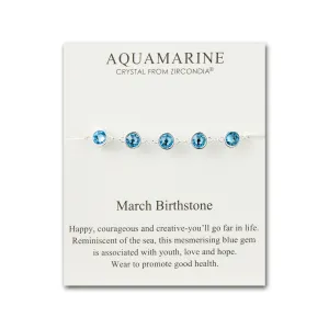 March Birthstone Bracelet Created with Aquamarine Zircondia® Crystals