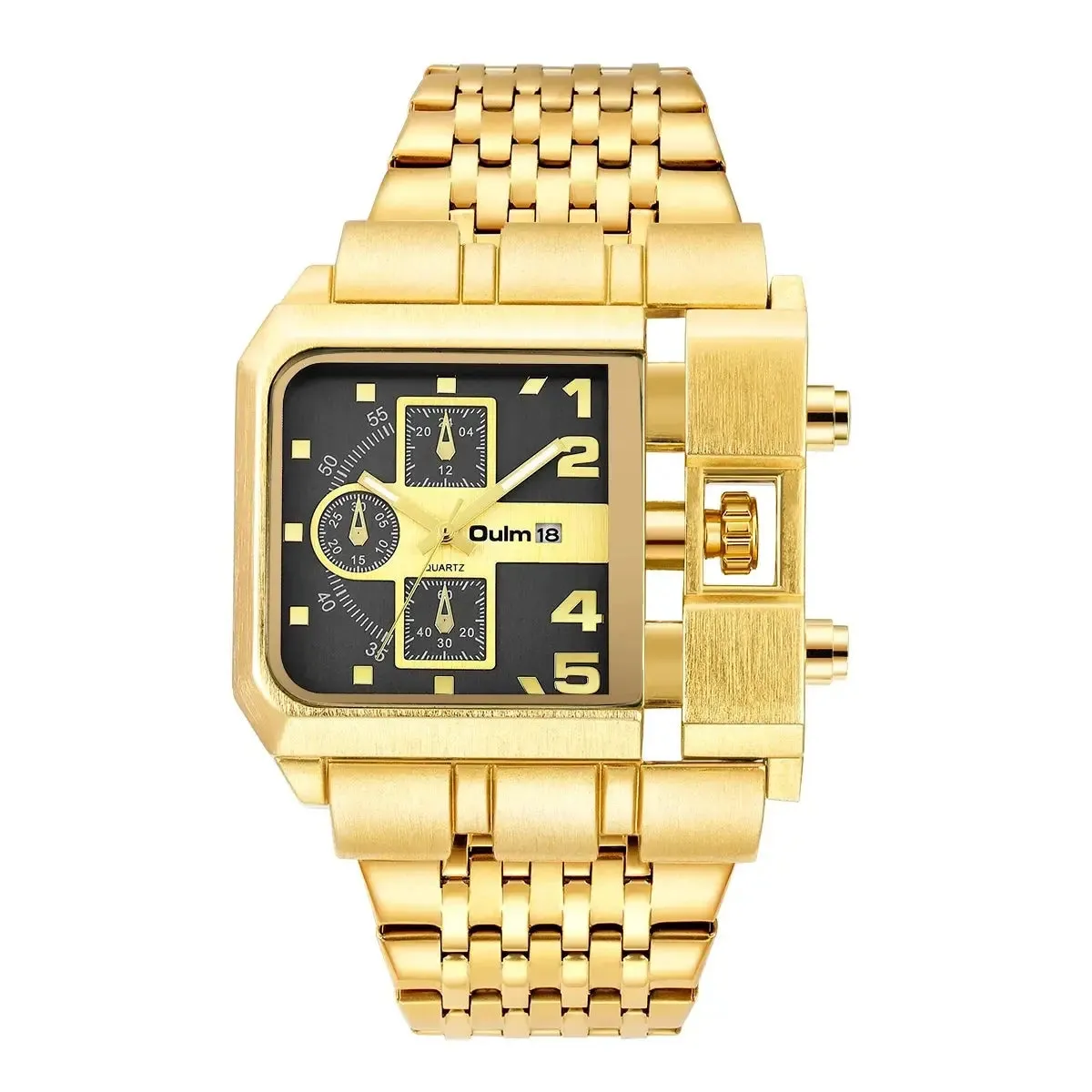 Men Business Golden Watch Set Luxury Watch Bracelet Necklace Set Men's Quartz Wrist Watches Fashion Gifts Set for Men Husband