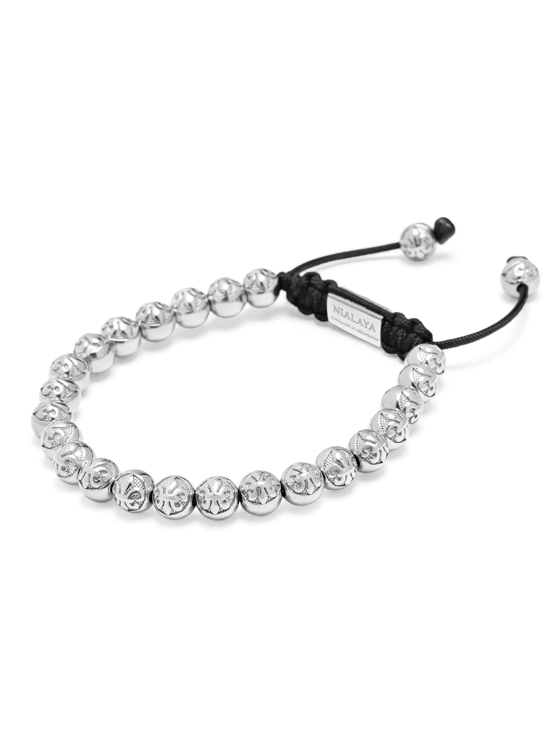 Men's Beaded Bracelet with Sterling Silver Beads