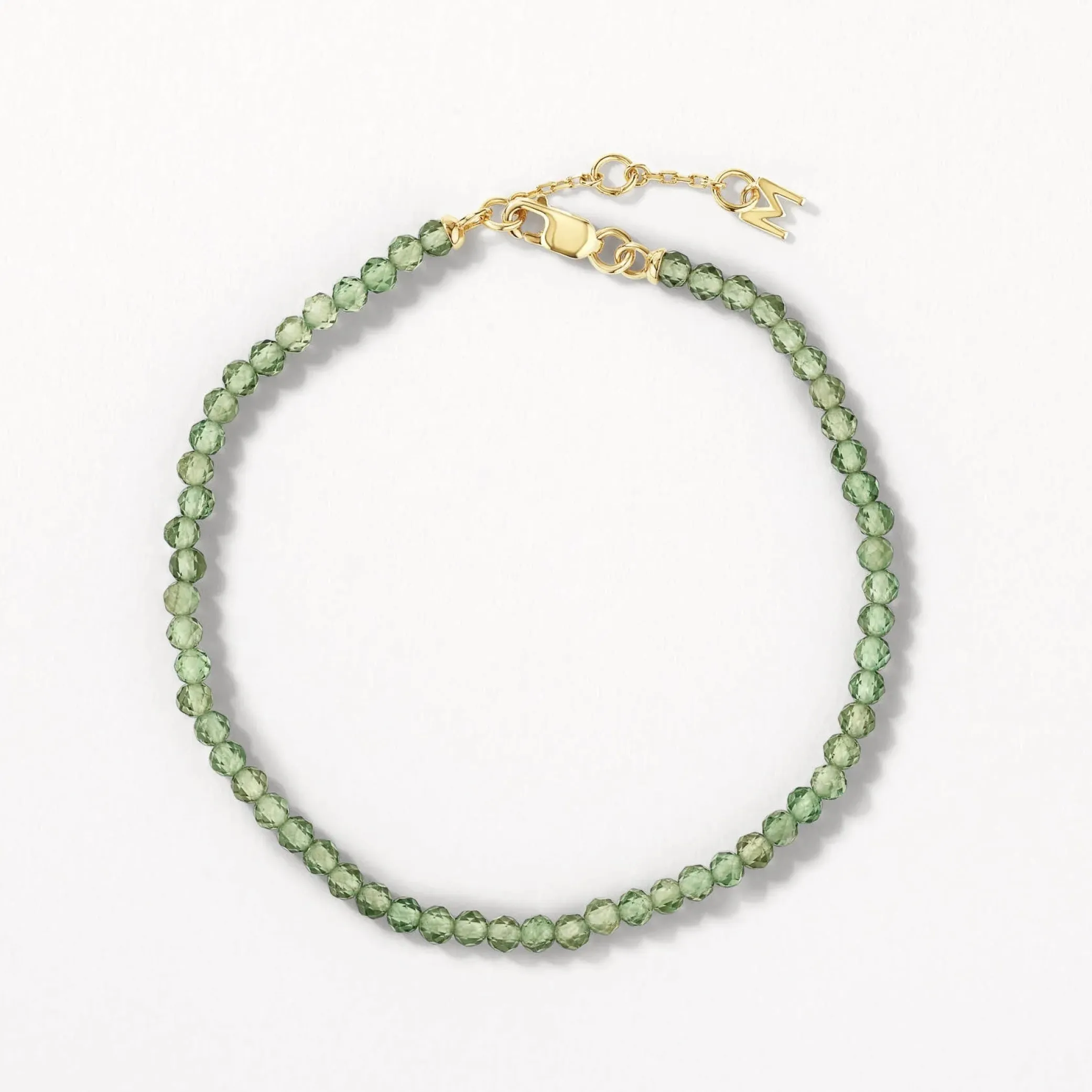 Micro Aventurine Bead Bracelet in Gold