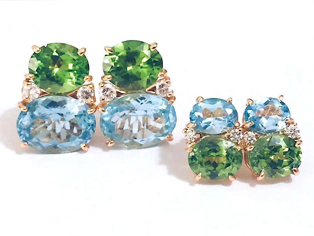 Mini GUM DROP™ Earrings with Peridot, Blue Topaz and Diamonds