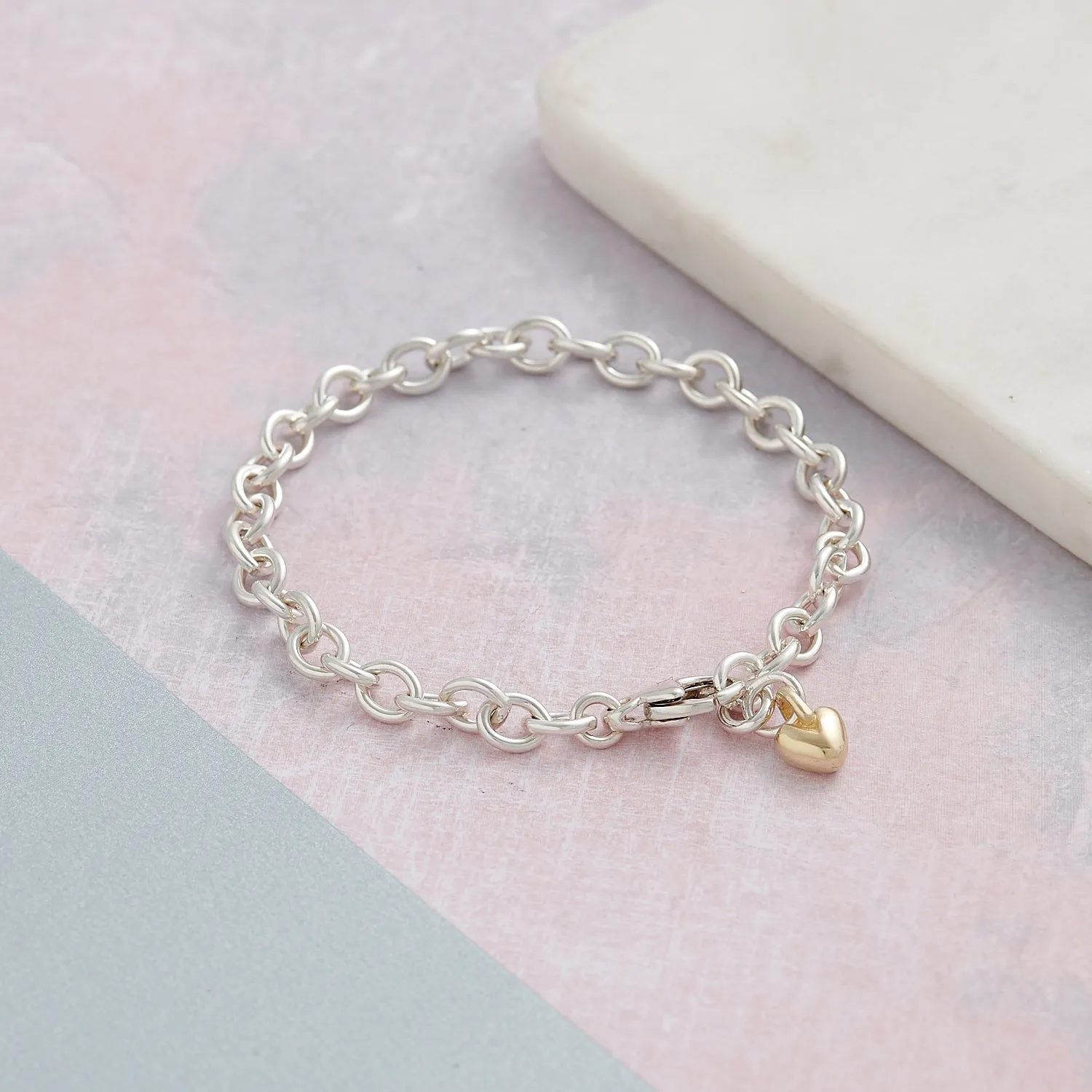 Mini Lifetime Gold Heart Charm Bracelet