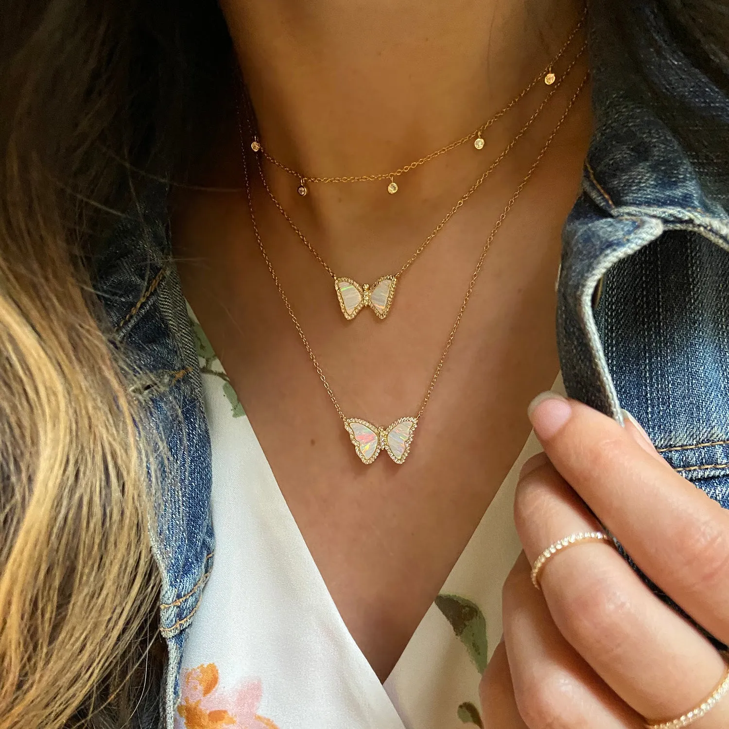 Mini Opal Butterfly Necklace