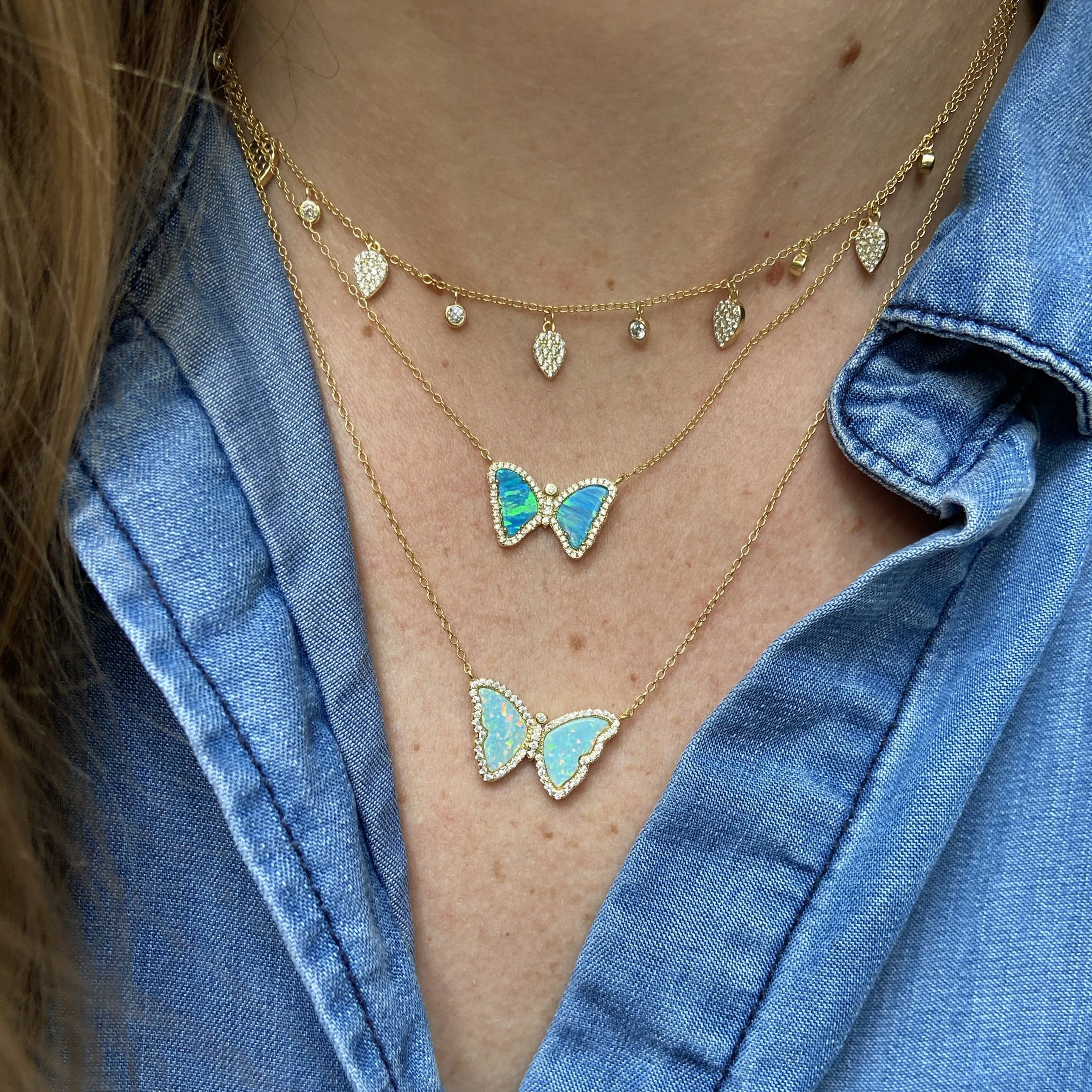 Mini Opal Butterfly Necklace