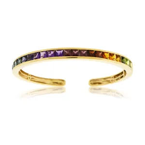 Mixed Gemstone Flexing Bangle Bracelet