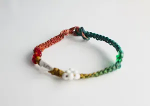 Multi Color Glass Beads Hemp Bracelet