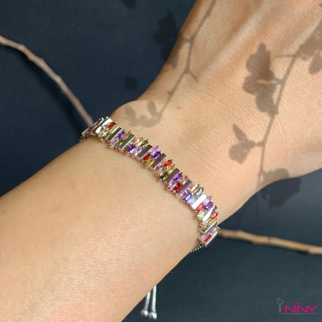 Multi-color T-Diamond Bracelet