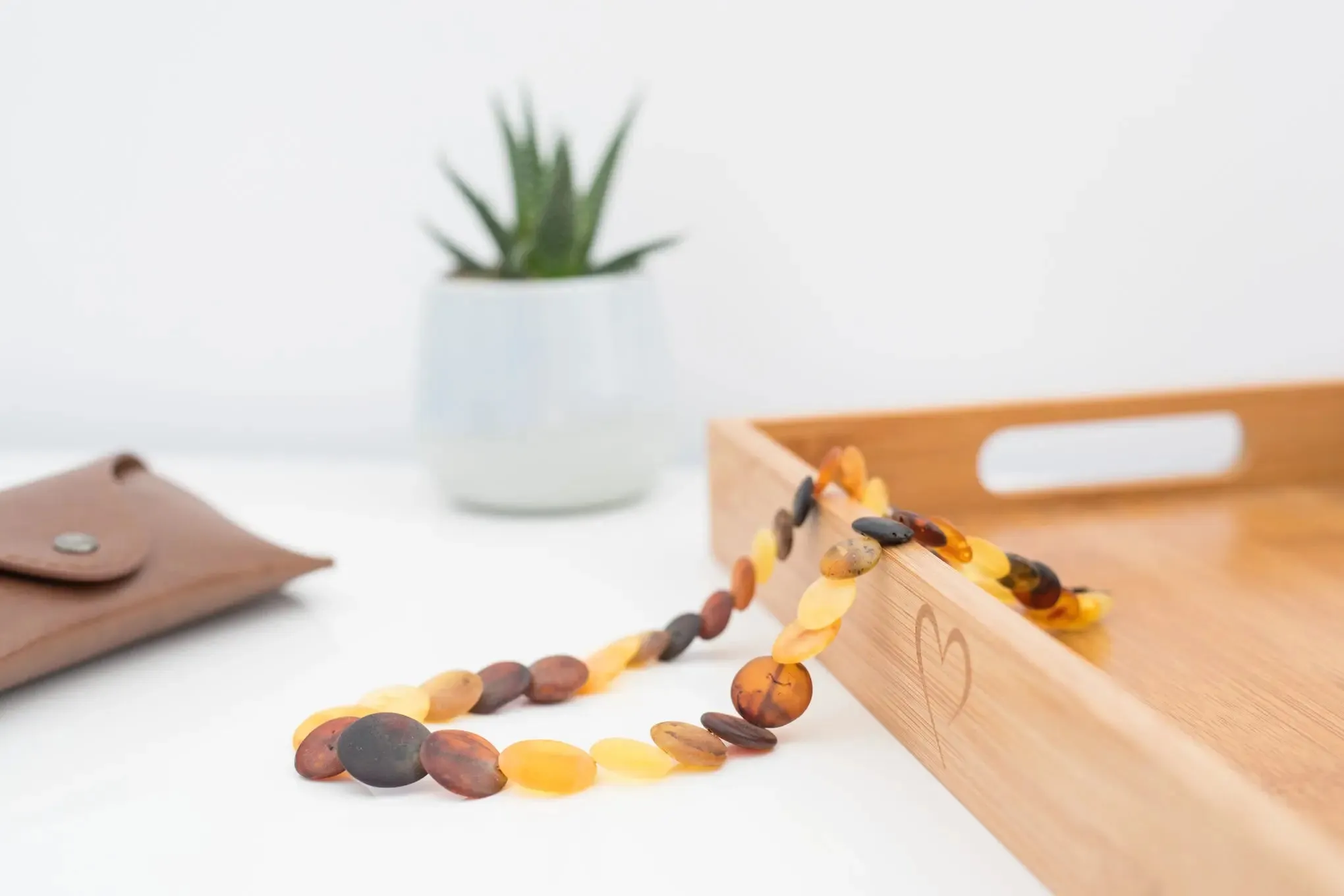 Multicolour Amber Disc Necklace