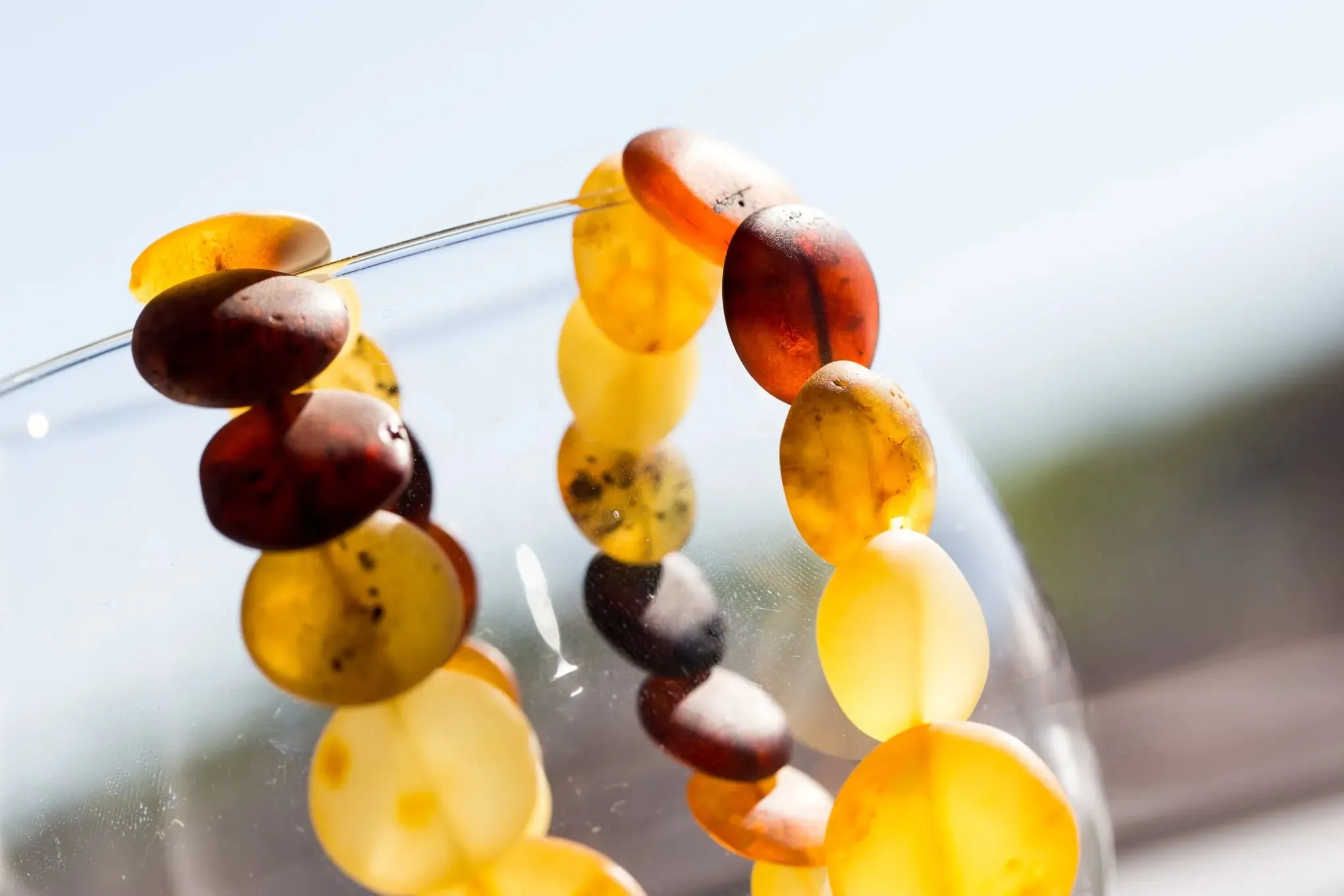 Multicolour Amber Disc Necklace