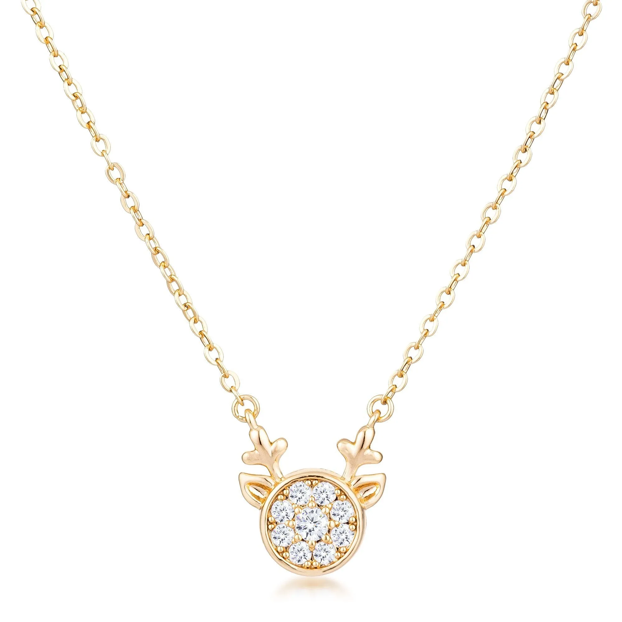 Nala Reindeer CZ Rose Gold Pendant