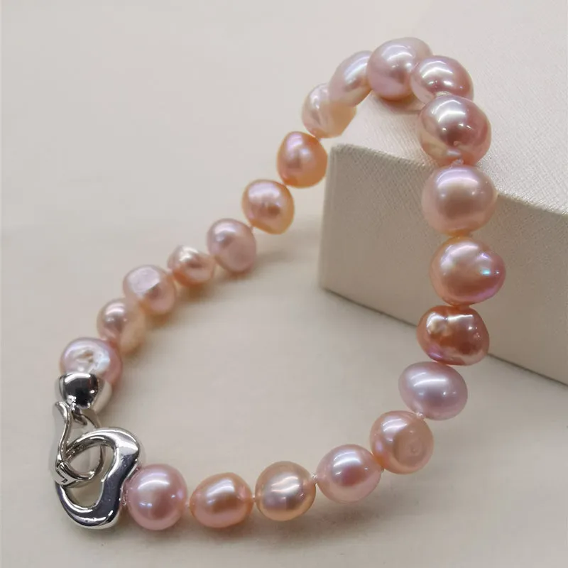 Natural Freshwater Pearl Bracelet for Women Charms Gifts for Mom