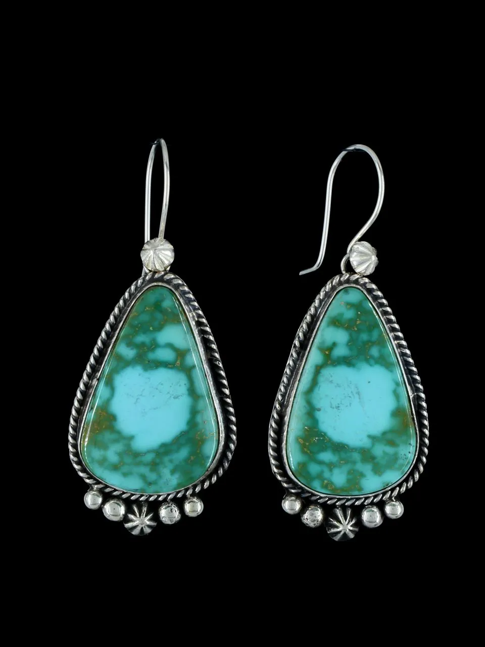 Natural Royston Turquoise Navajo Dangle Earrings