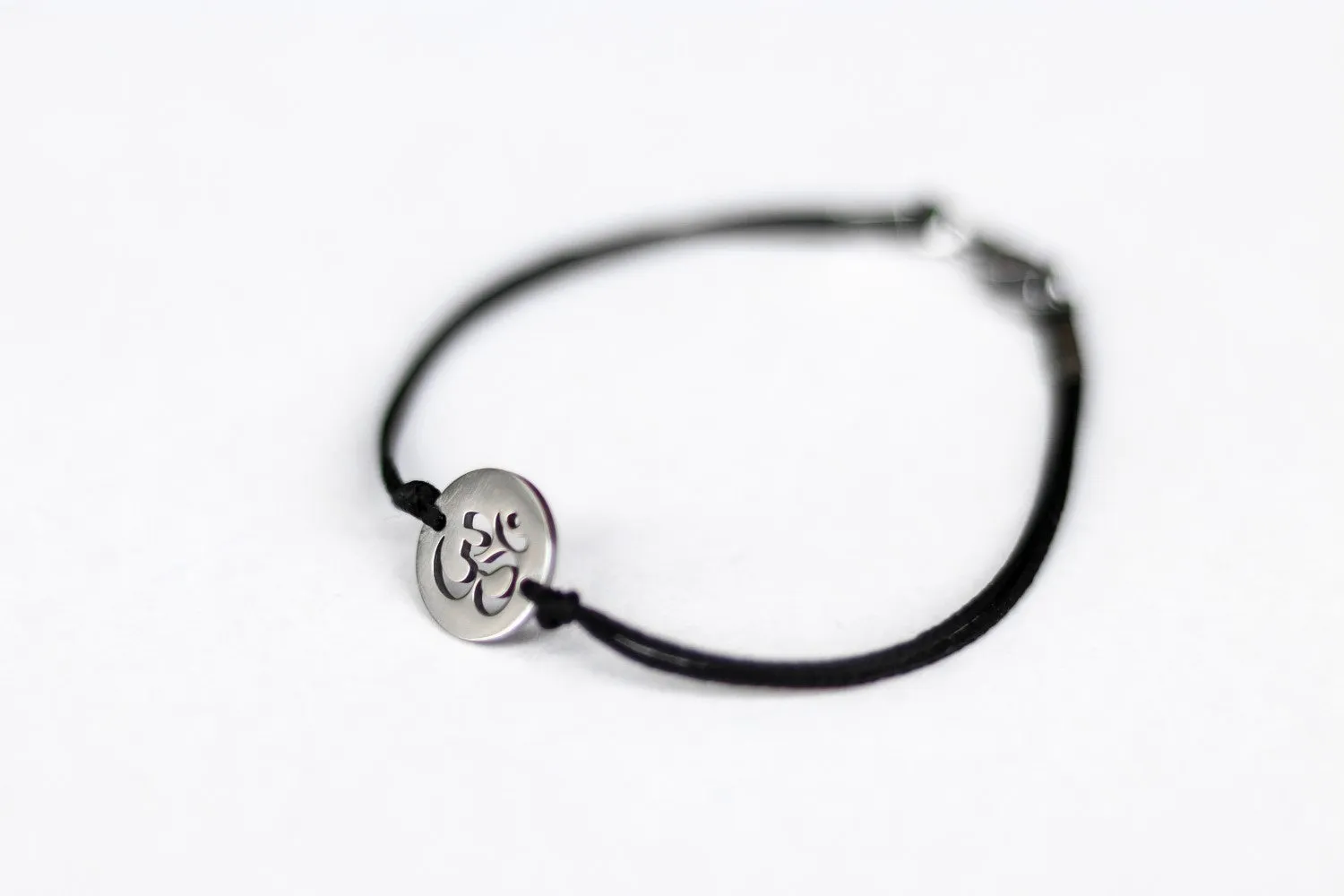 OM bracelet, men's bracelet silver tone Om charm, spiritual waterproof bracelet, festival jewelry