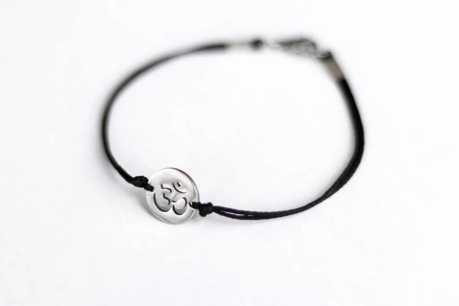 OM bracelet, men's bracelet silver tone Om charm, spiritual waterproof bracelet, festival jewelry