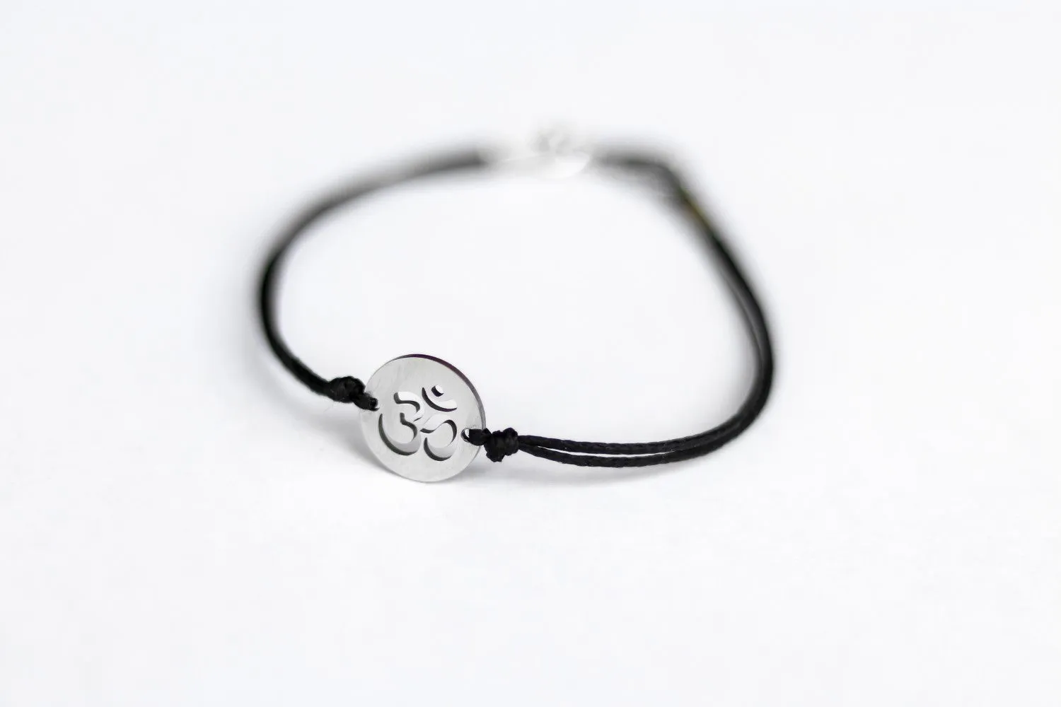 OM bracelet, men's bracelet silver tone Om charm, spiritual waterproof bracelet, festival jewelry