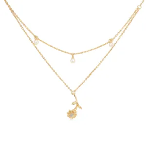 Opal & Freshwater Pearl Gold Layered Necklace - Marigold