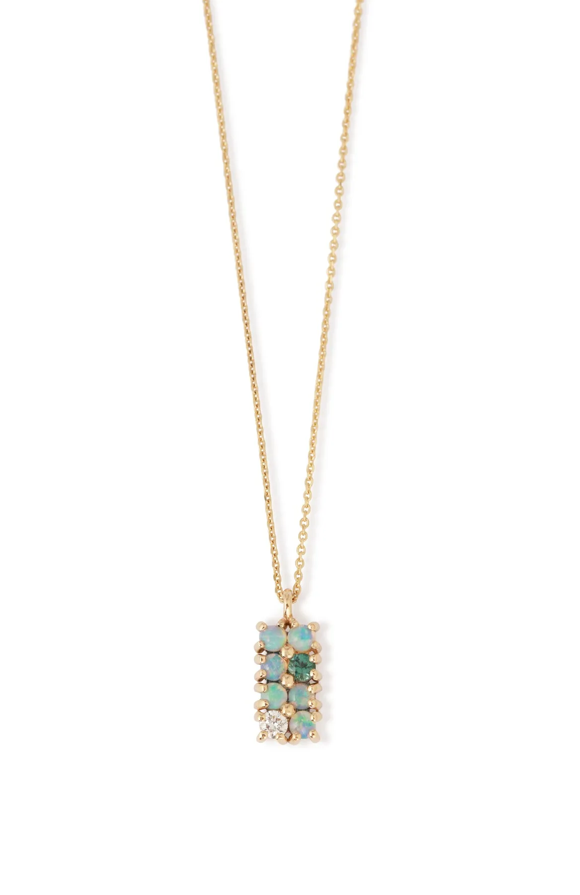 Opal, Diamond and Tourmaline Lattice Necklace by WWAKE