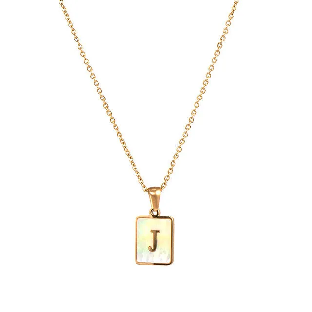 Opal Initial Necklace