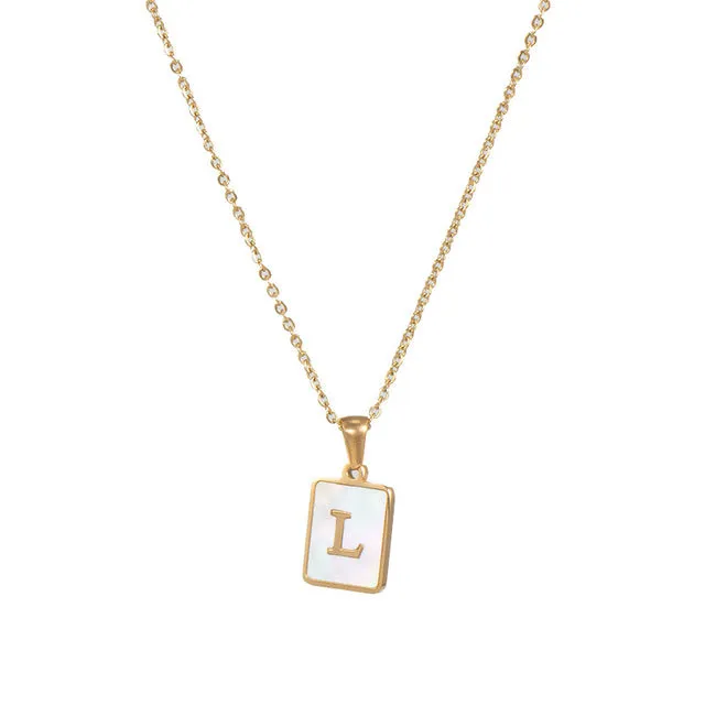 Opal Initial Necklace