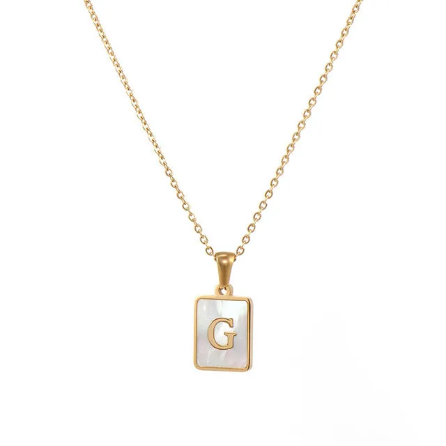 Opal Initial Necklace