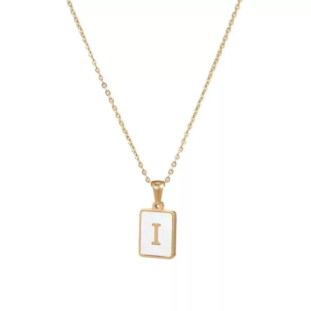 Opal Initial Necklace