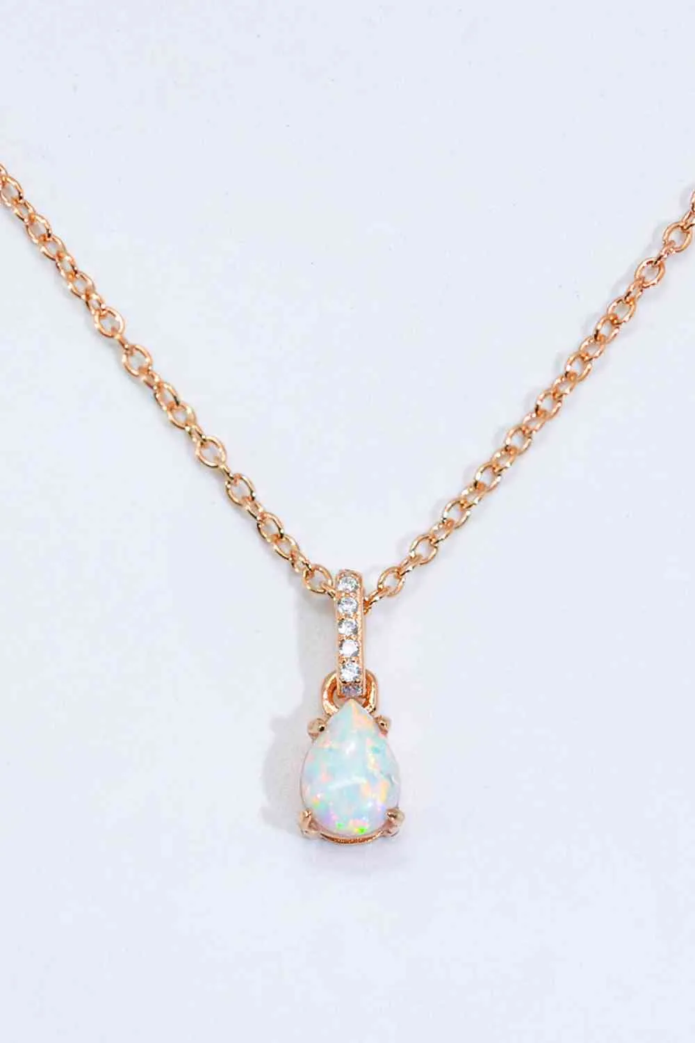 Opal Pendant 925 Sterling Silver Chain-Link Necklace