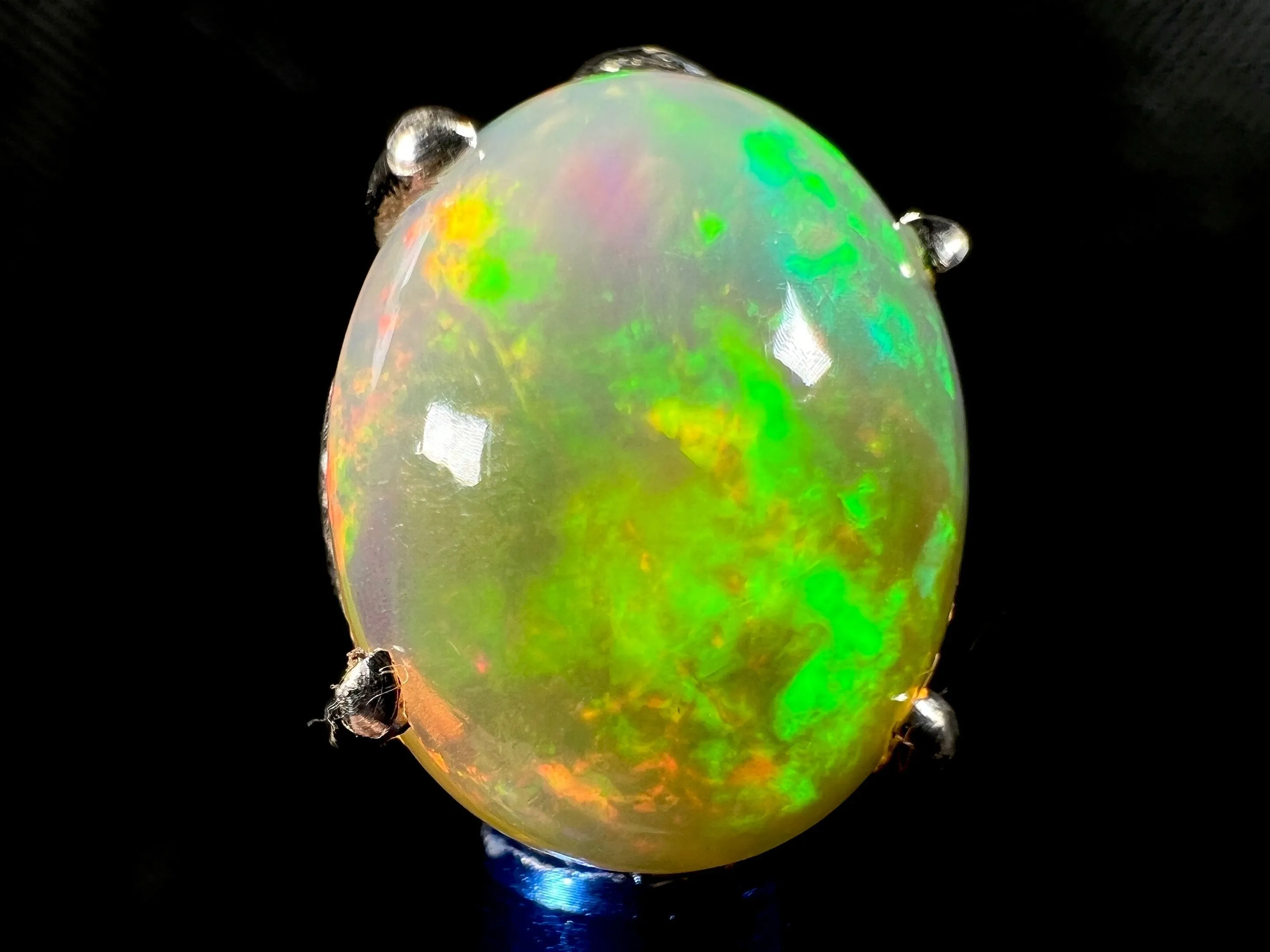 OPAL Pendant - Sterling Silver, 9x11mm Oval Cabochon - Opal Necklace, Birthstone Necklace, Opal Jewelry, Welo Opal, 50950