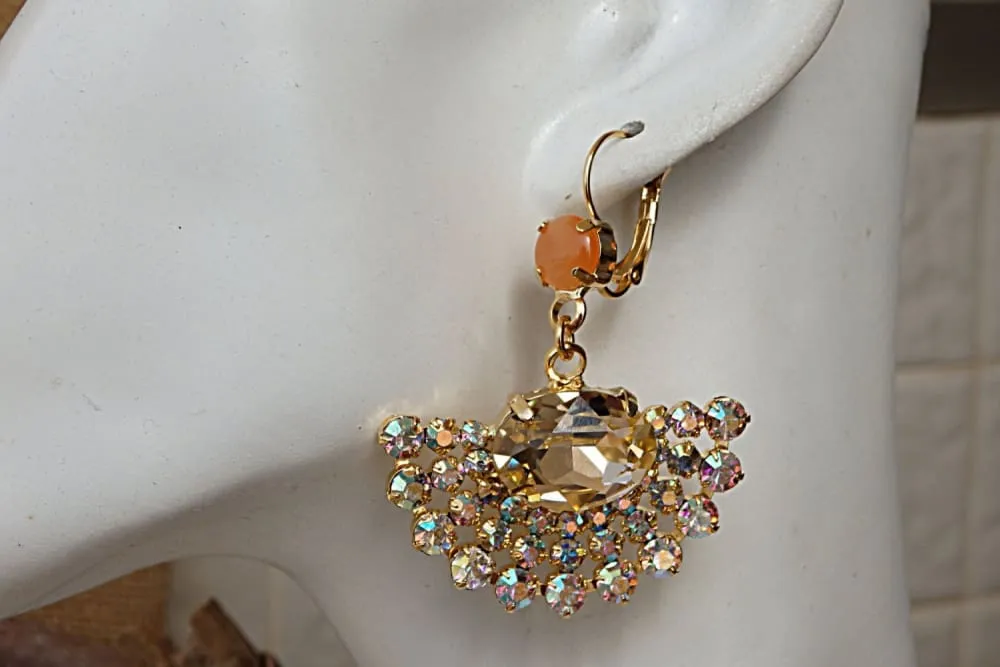 Orange Champagne Earrings