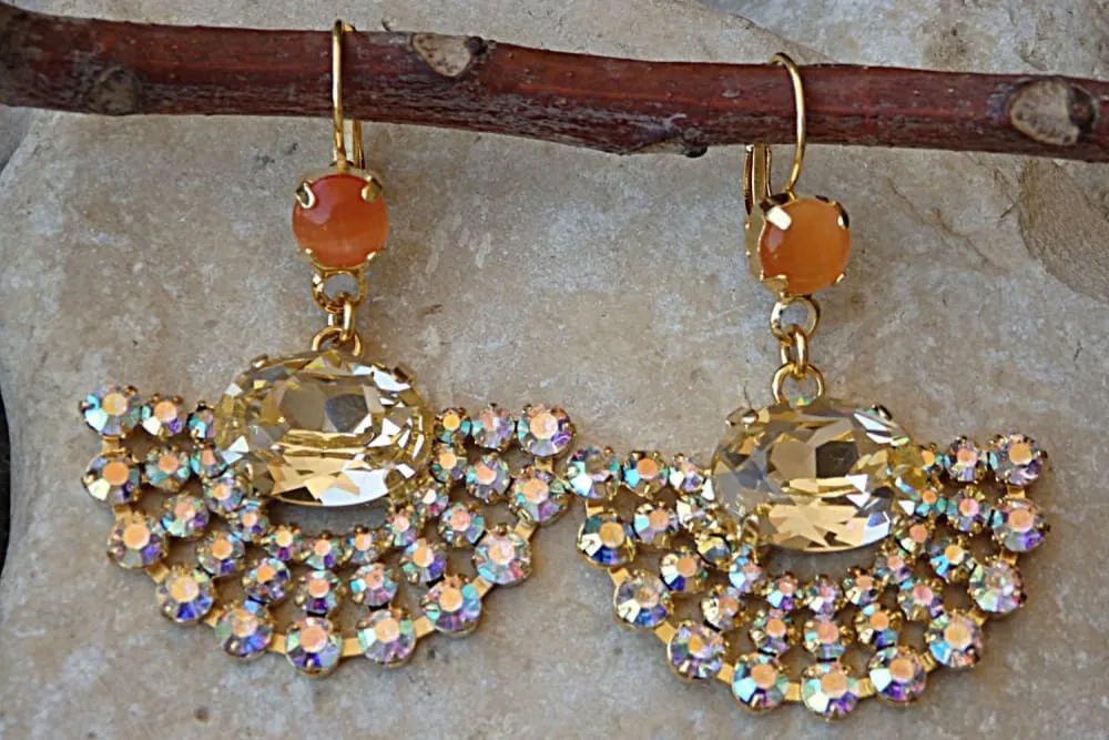 Orange Champagne Earrings