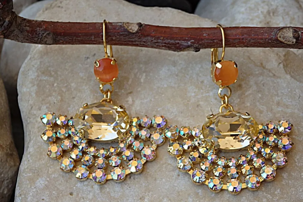 Orange Champagne Earrings