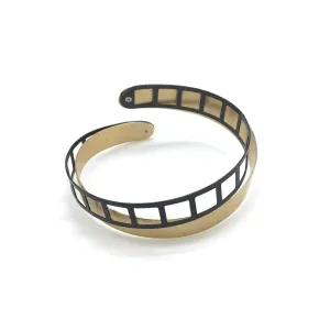 Oxidized Silver and Gold Vermeil Film Strip Bracelet