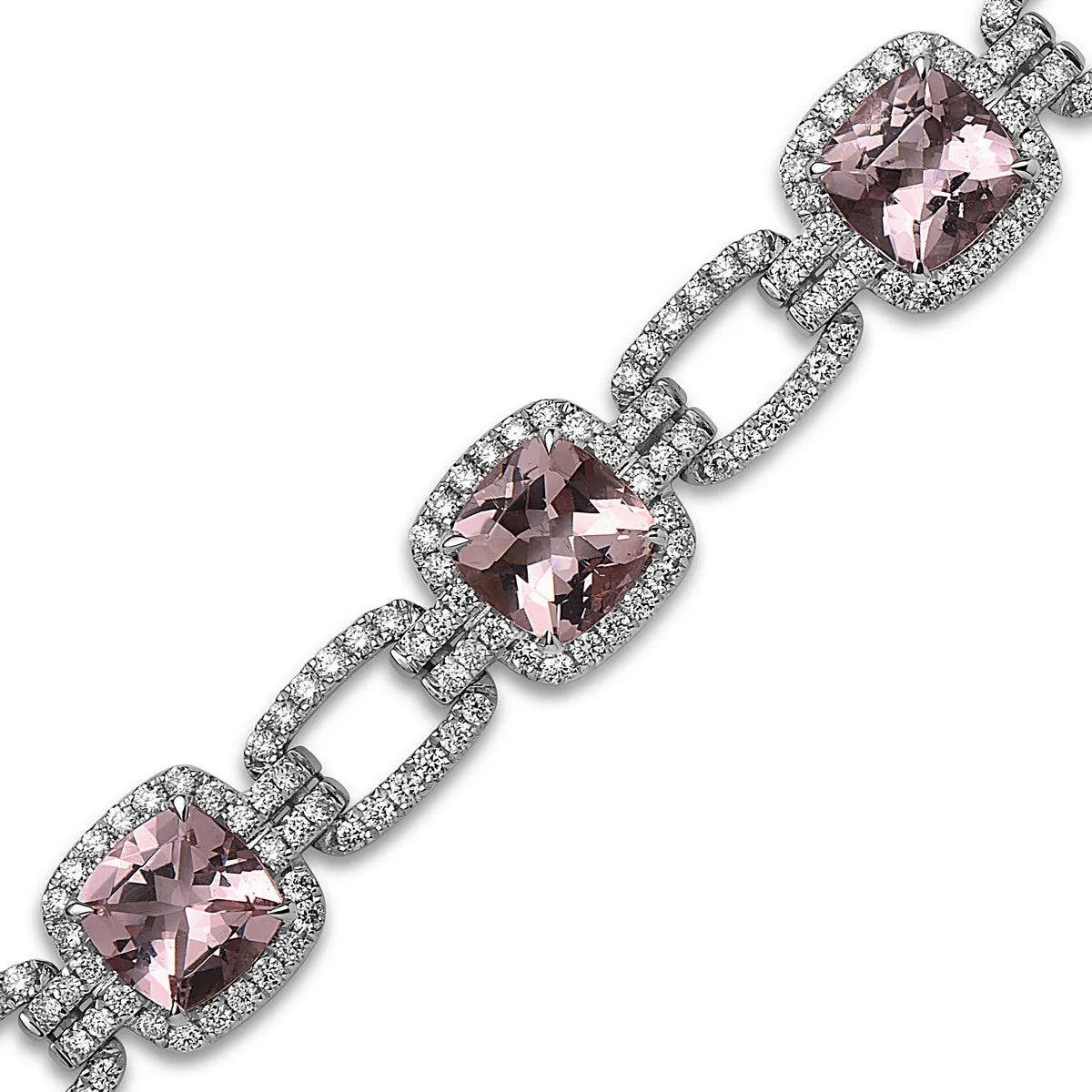 Pastel Diamond Link Cushion Bracelet