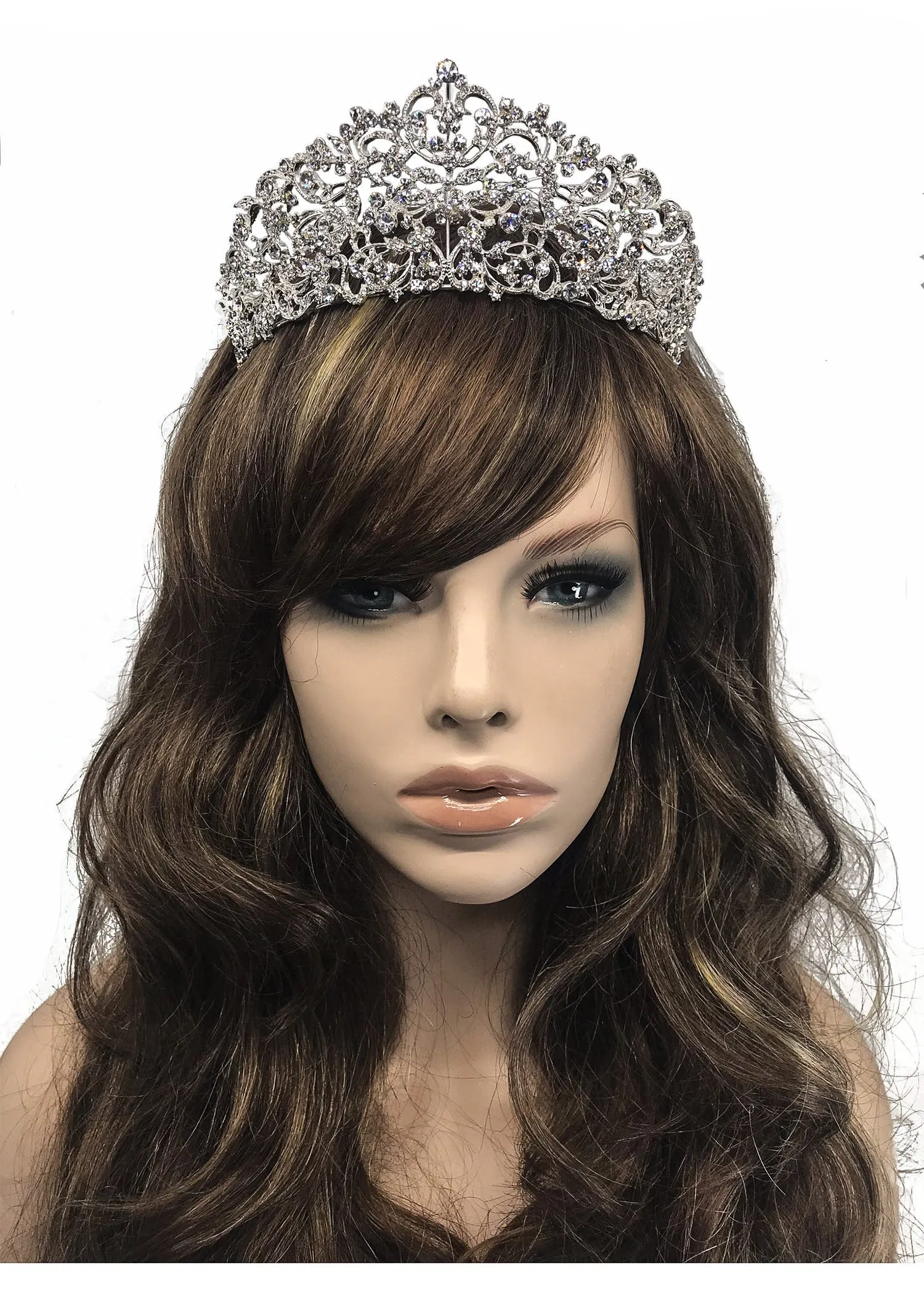 Patrina Floral Crystal Silver Tiara