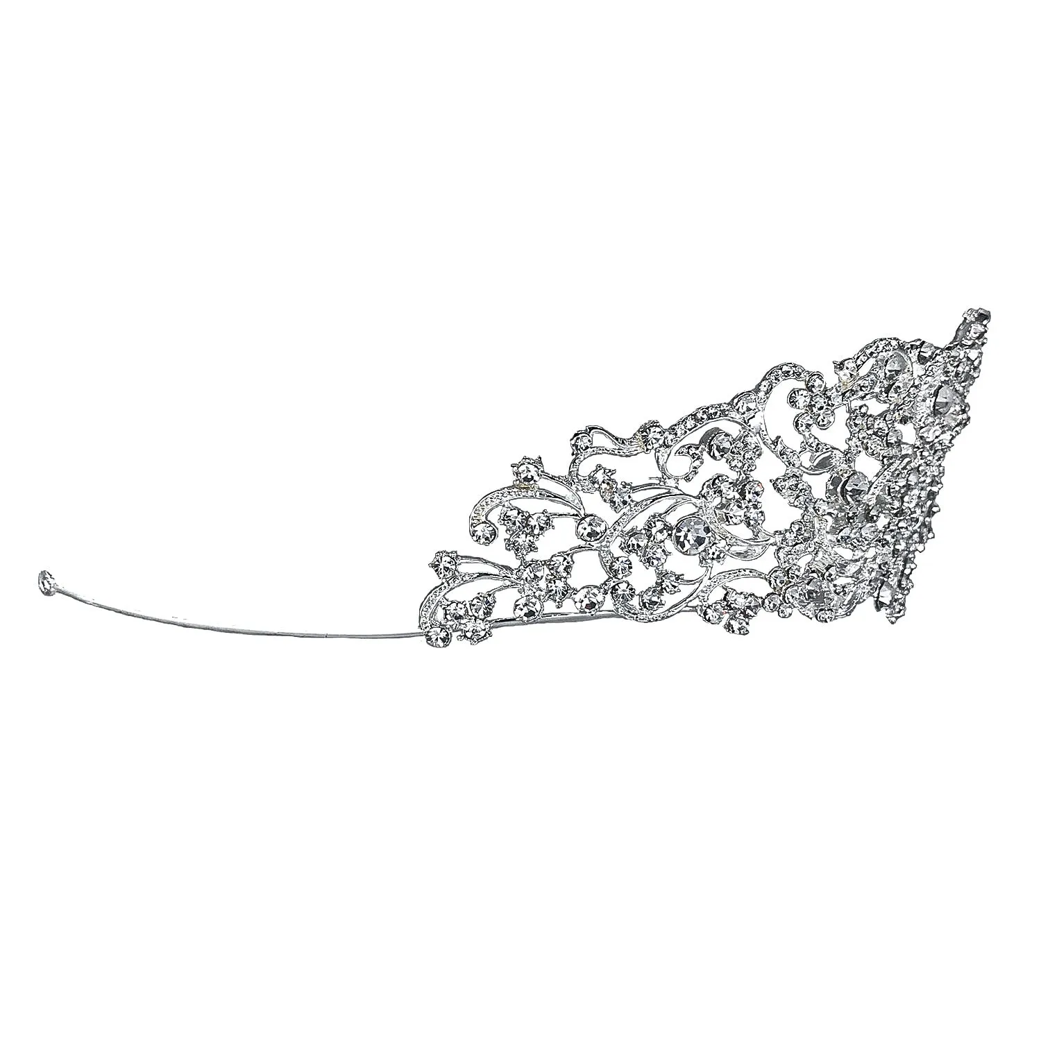 Patrina Floral Crystal Silver Tiara