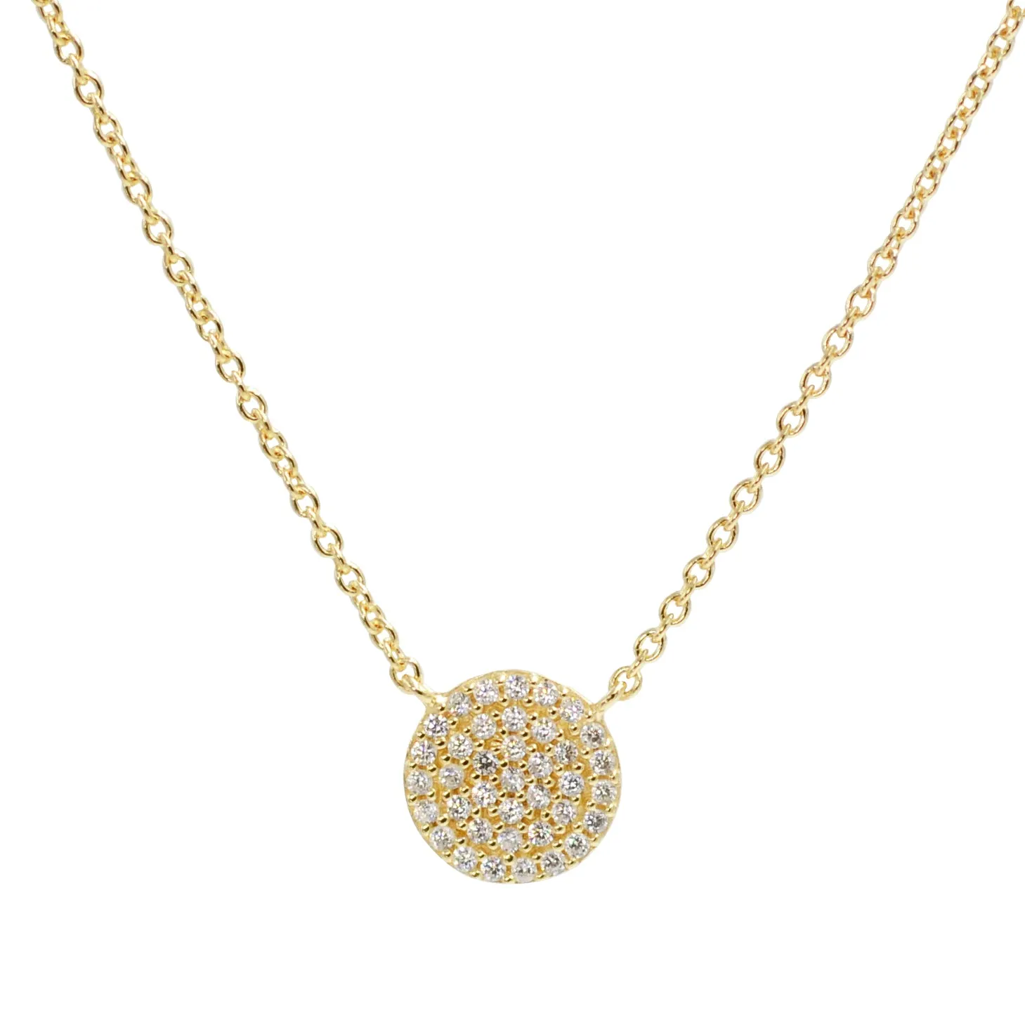 Pave Disk Necklace