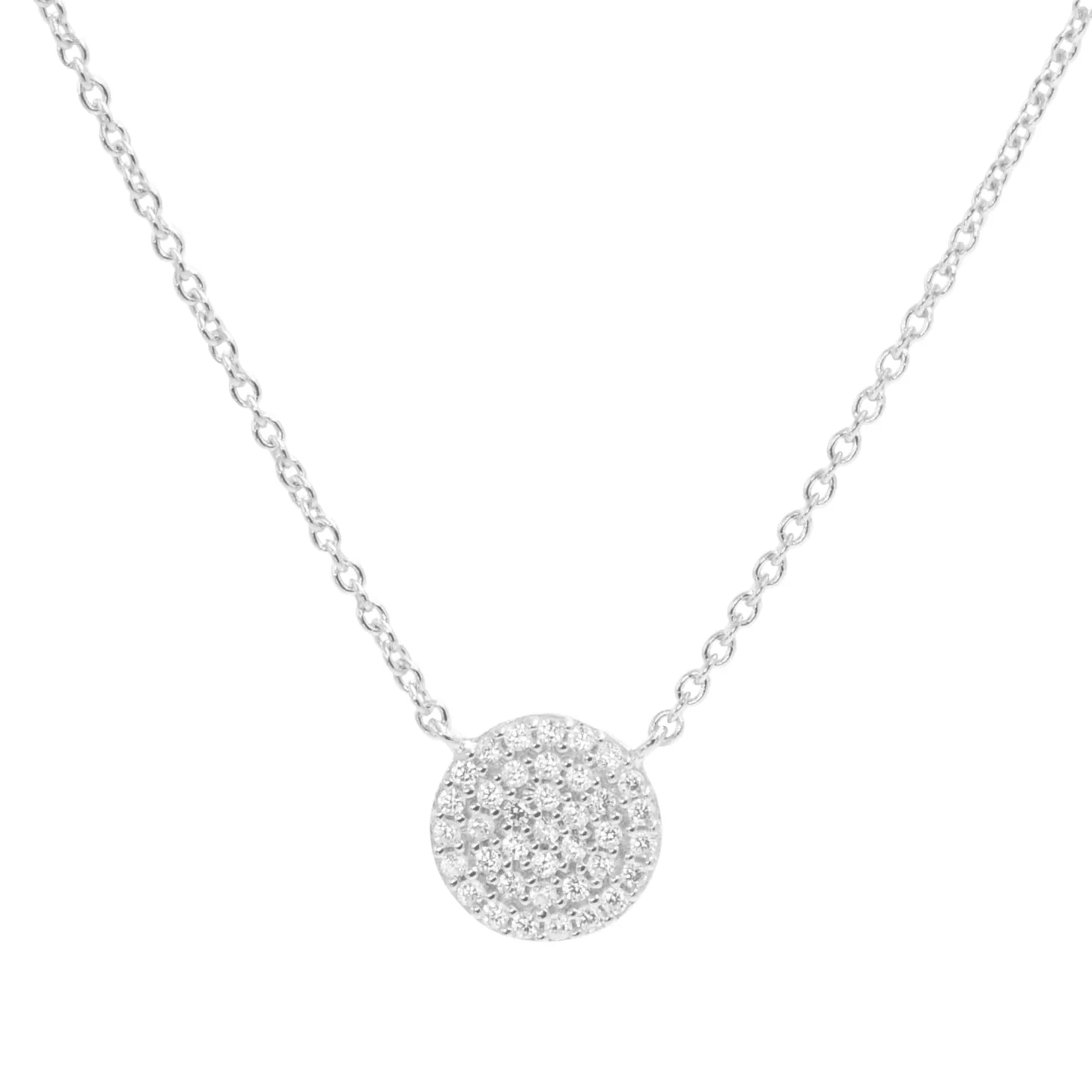 Pave Disk Necklace