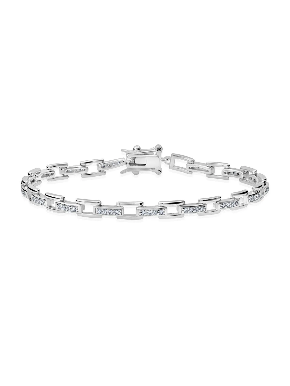 Pave Rectangle Linked Bracelet Sale