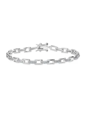 Pave Rectangle Linked Bracelet Sale