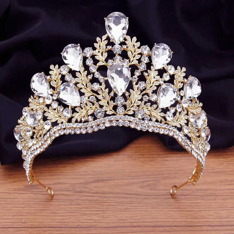 Peacock Crystal Rhinestone Tiara Crown Party Pageant Hair Accessory