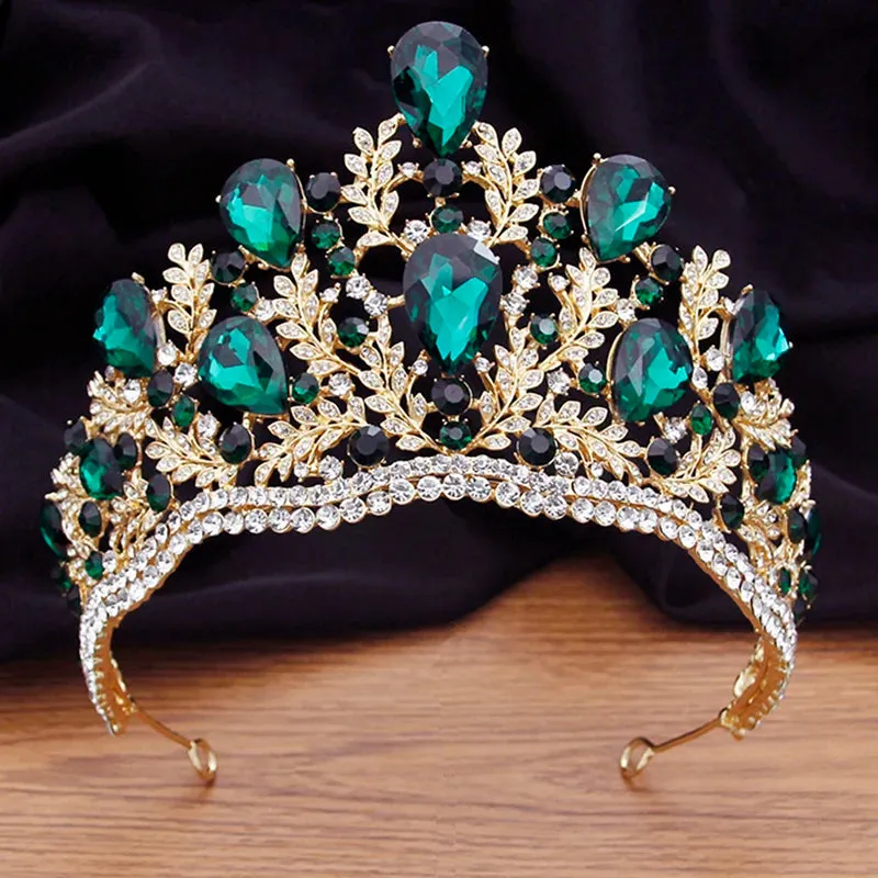 Peacock Crystal Rhinestone Tiara Crown Party Pageant Hair Accessory