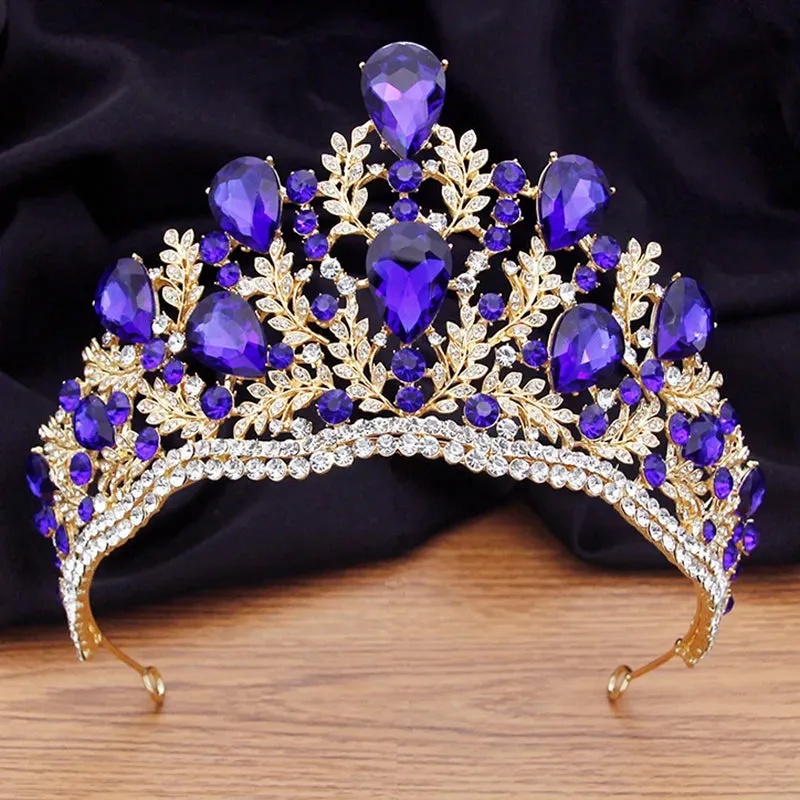 Peacock Crystal Rhinestone Tiara Crown Party Pageant Hair Accessory