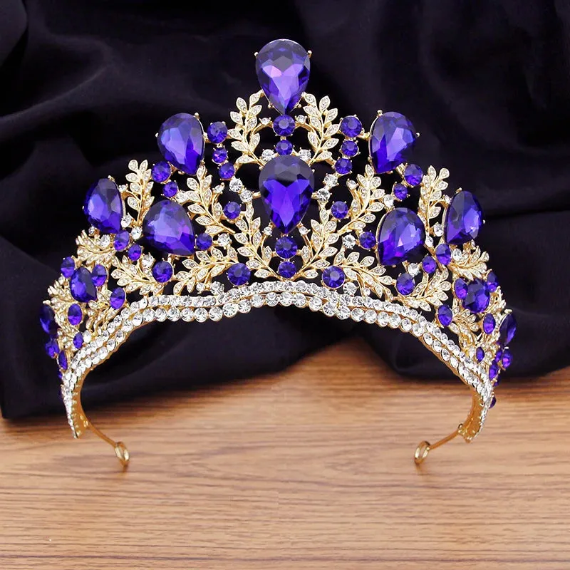 Peacock Crystal Rhinestone Tiara Crown Party Pageant Hair Accessory