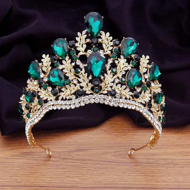 Peacock Crystal Rhinestone Tiara Crown Party Pageant Hair Accessory